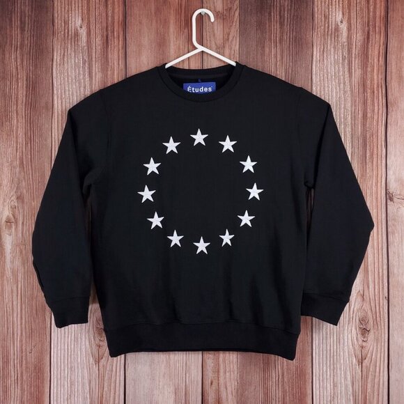 Etudes Studio Mens Size XL Black Europa Crewneck Sweatshirt Cotton - Picture 1 of 10